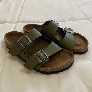 Women’s Vegan Army Green Birkenstocks